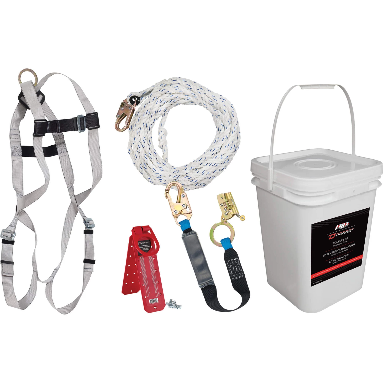 SALE Dynamic Safety FPRK099Y50 - 50' Roofer's Kit - Sq. Bucket 3 SALE Dynamic Safety FPRK099Y50 - 50' Roofer's Kit - Sq. Bucket