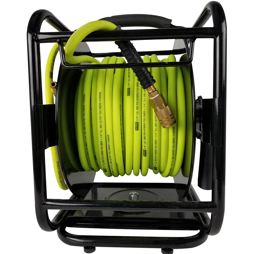 AIR HOSES KING CANADA K-10014FRL - 1/4" X 100' MANUAL AIR HOSE REEL W/HYBRIDE POLYMER AIR HOSE 5 AIR HOSES KING CANADA K-10014FRL - 1/4" X 100' MANUAL AIR HOSE REEL W/HYBRIDE POLYMER AIR HOSE