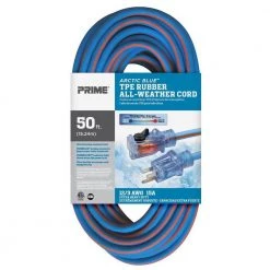 WHAT'S NEW Prime LT530830 Extra Heavy Duty 50-Foot Artic Blue All-Weather Extension Cord