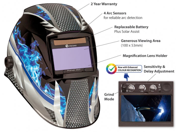 Weldclass WC-05314 - PROMAX 350 WELDING HELMET - FIRE METAL WHAT'S NEW 4 Weldclass WC-05314 - PROMAX 350 WELDING HELMET - FIRE METAL WHAT'S NEW