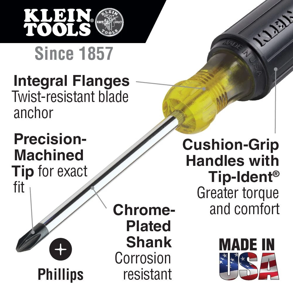 Klein 603-6 - #3 Phillips Screwdriver - 6" SALE 4 Klein 603-6 - #3 Phillips Screwdriver - 6" SALE
