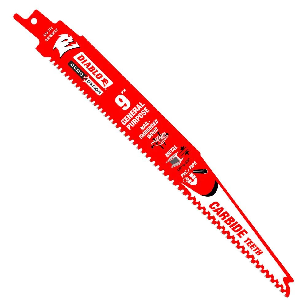 CUTTING ACCESSORIES Diablo DS0909CGPP - General Purpose Reciprocating Saw Blades, 9'' 3 CUTTING ACCESSORIES Diablo DS0909CGPP - General Purpose Reciprocating Saw Blades, 9''