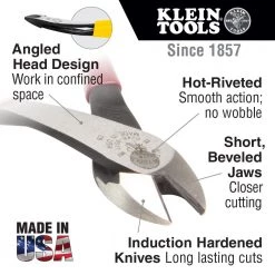 Klein D248-8 - 8" Angled Head Diagonal Cutting Pliers