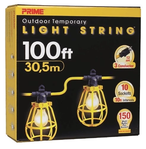 LIGHTING Prime LSUGM1835 - 100ft. 12/3 SJTW U-Ground 10-Light Strings W/Cages 3 LIGHTING Prime LSUGM1835 - 100ft. 12/3 SJTW U-Ground 10-Light Strings W/Cages