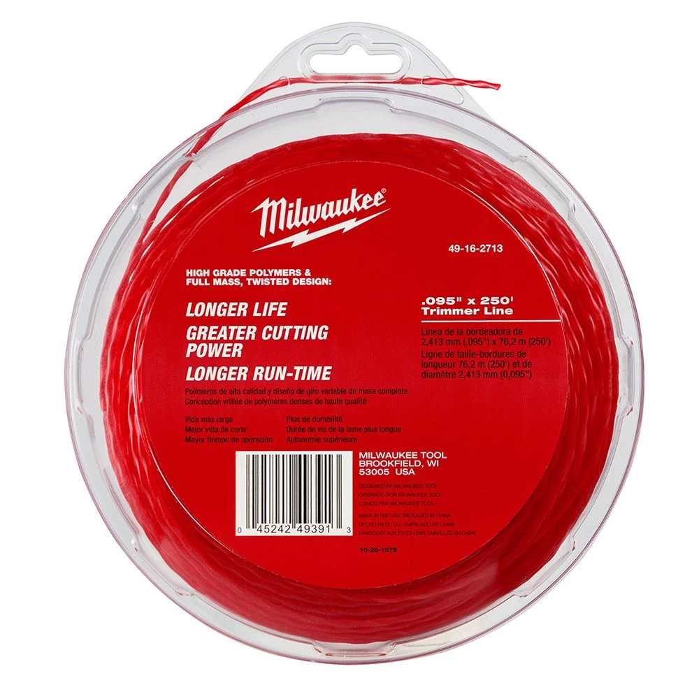 SALE MILWAUKEE 49-16-2713 - .095" X 250' TRIMMER LINE 3 SALE MILWAUKEE 49-16-2713 - .095" X 250' TRIMMER LINE