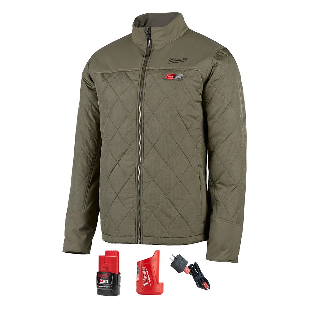 Milwaukee 203OG-21L - M12 Olive Green Axis Heated Jacket Kit - L 3 Milwaukee 203OG-21L - M12 Olive Green Axis Heated Jacket Kit - L