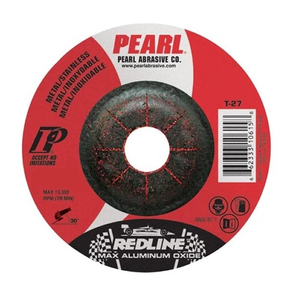 ABRASIVES PEARL REDLINE DCRED50 - 5 X 1/4 X 7/8 ALUMINUM OXIDE MAX A.O. TYPE 27 GRINDING WHEELS (PACK OF 3 ABRASIVES PEARL REDLINE DCRED50 - 5 X 1/4 X 7/8 ALUMINUM OXIDE MAX A.O. TYPE 27 GRINDING WHEELS (PACK OF