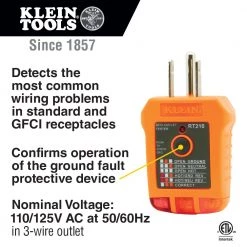 POWER TOOLS Klein RT210 - GFCI Receptacle Tester 7 POWER TOOLS Klein RT210 - GFCI Receptacle Tester