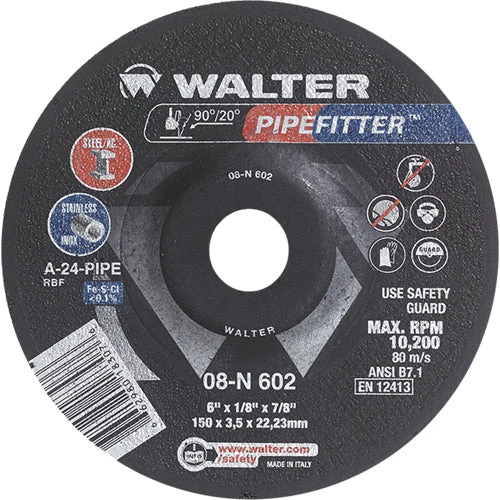 Walter 08N602 - 6"x1/8" Pipefitter Wheel 3 Walter 08N602 - 6"x1/8" Pipefitter Wheel